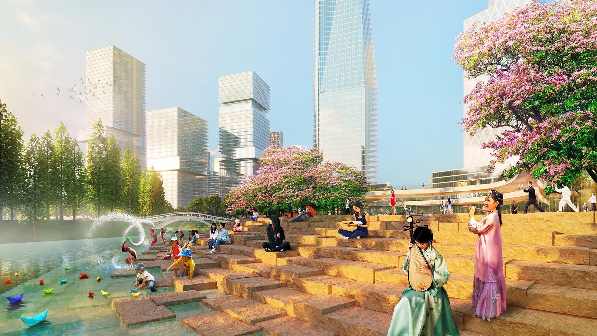 Dongguan Central Park and Green Axis 18 waterfront morning_PH