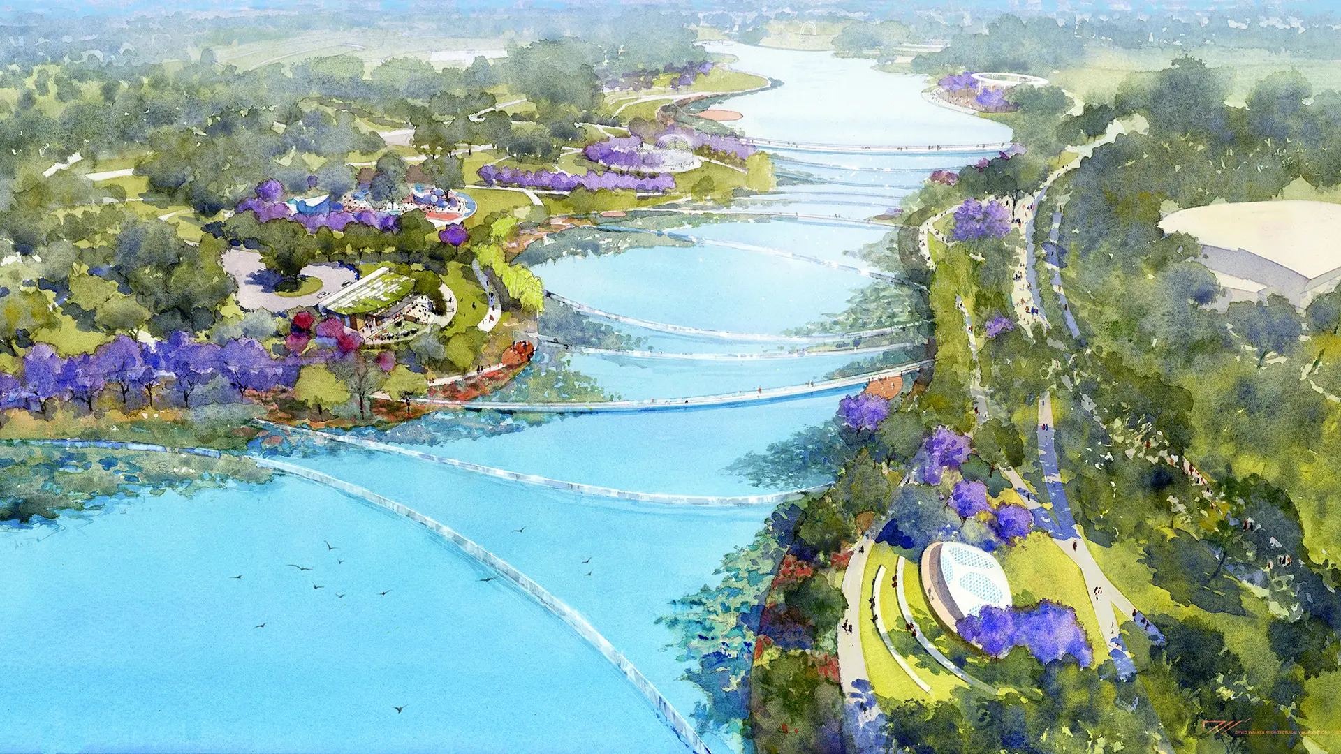 Great Park Irvine - South Lake - watercolor