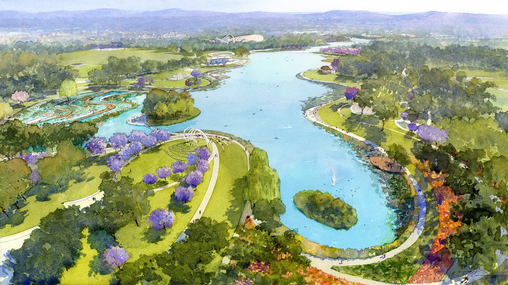 Great Park Irvine - North Lake - Watercolor