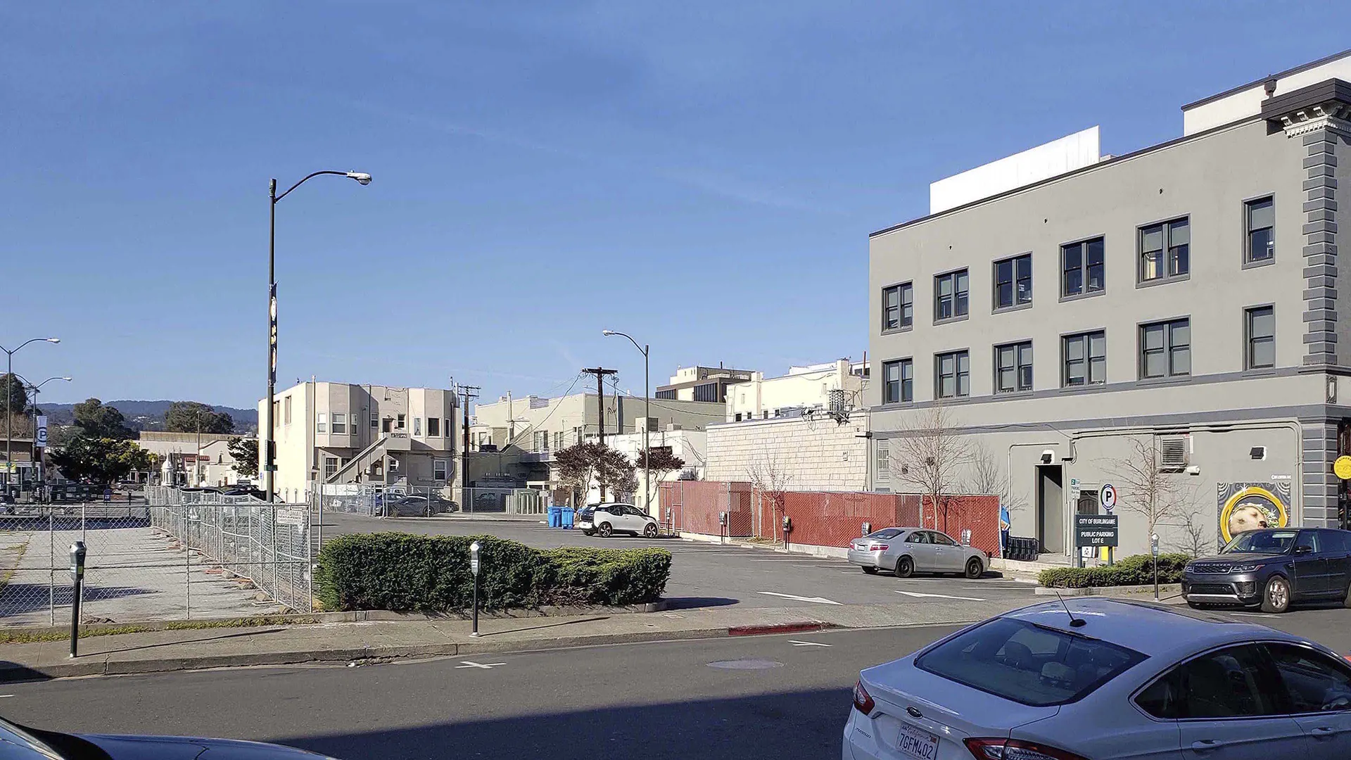 1_Burlingame Town Square View from Lorton Avenue - Existing